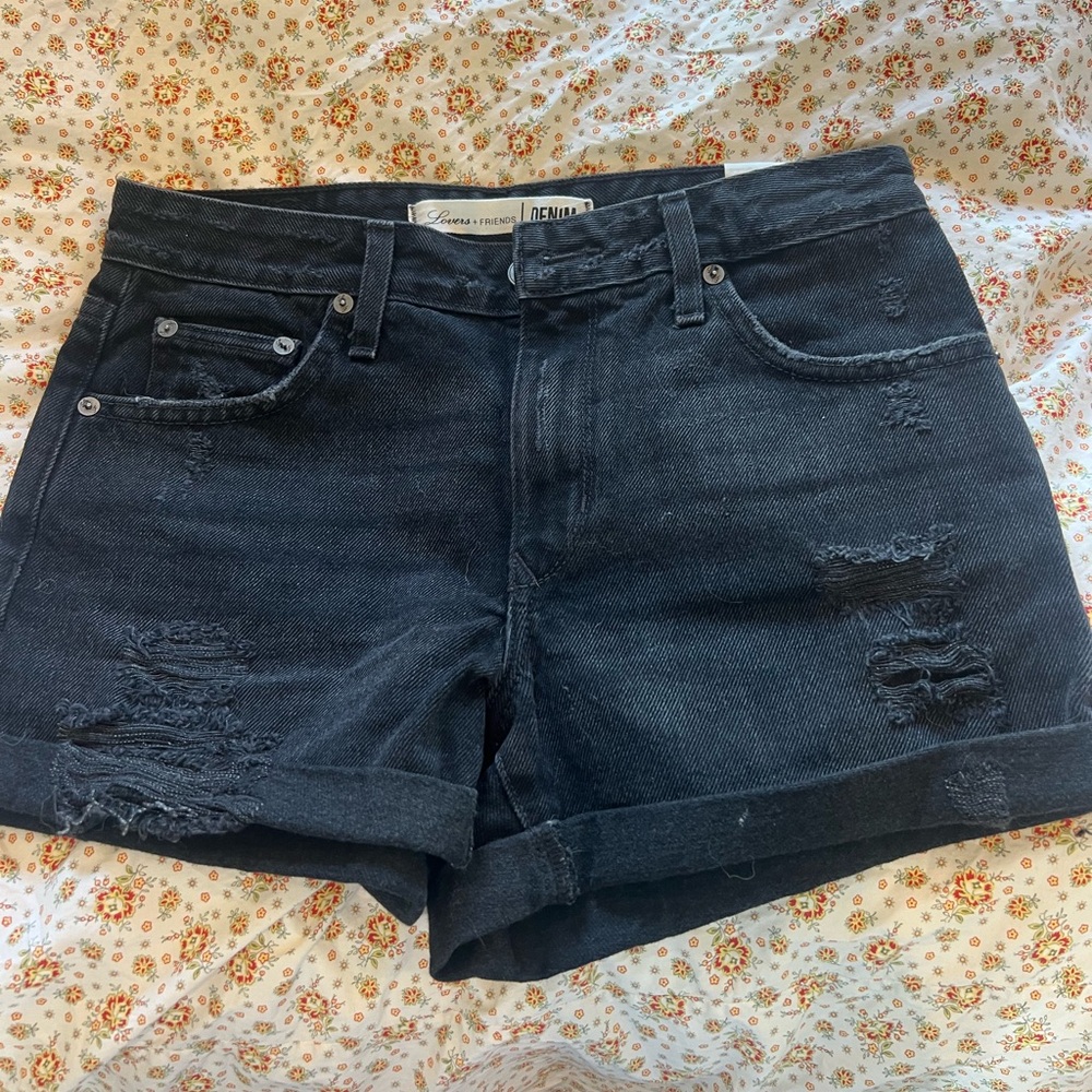 Lovers and friends denim shorts - black / gray